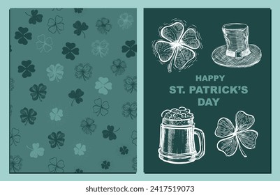 St. Patrick's Day set. Hand drawn illustrations