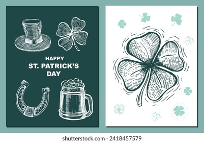 St. Patrick's Day set. Hand drawn illustrations