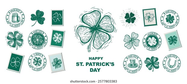 St. Patrick's Day set. Hand drawn illustrations	