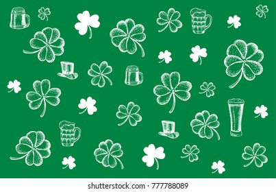 St. Patrick's Day set. Hand drawn illustrations
