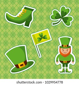 st patricks day set of icons celebration symbol