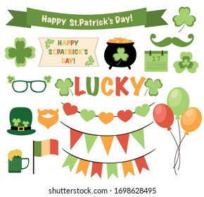 St Patricks Day set. Irish holiday 