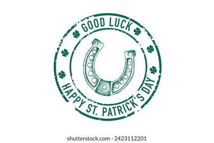 St. Patrick's Day set, Stamps, mail, postcard, Hand drawn illustrations	