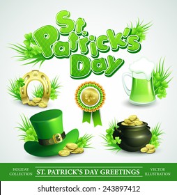 St. Patrick's Day Set of vector illustrations