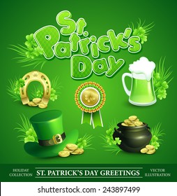 St. Patrick's Day Set of vector illustrations