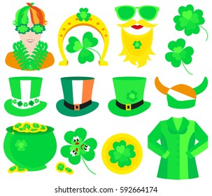 St. Patrick's Day set vector illustration