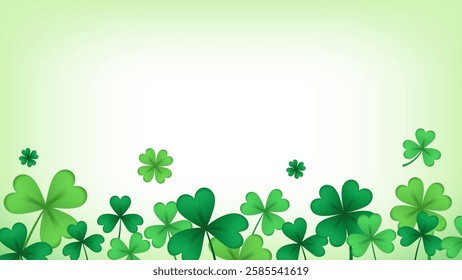 St. Patrick's Day, Shamrock background Vector illustration.Clover leaves frame with copy space
