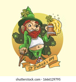 st patrick's day shamrock clover mascot illustration