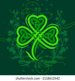 St. Patrick's day shamrock knot card