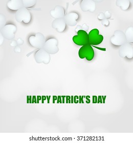  St Patrick's Day Shamrock Leaves Border Background Illustration Vector. Set of Typographic Design Badges for Saint Patrick's Day