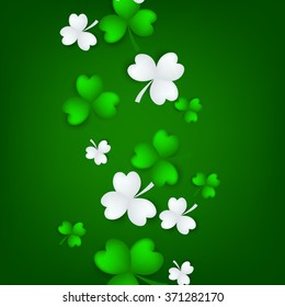  St Patrick's Day Shamrock Leaves Border Background Illustration Vector. Set of Typographic Design Badges for Saint Patrick's Day