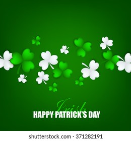  St Patrick's Day Shamrock Leaves Border Background Illustration Vector. Set of Typographic Design Badges for Saint Patrick's Day