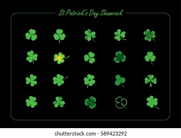 St. Patrick's Day Shamrock leaves template - Vector Illustration