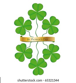 St. Patrick's Day Shamrock, ribbon vector objects