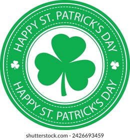 St Patrick's day, shamrock, rubber stamp, vector illustration.