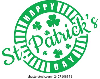  St. Patrick's Day, Shamrock, Gummistempel, Vektor-Illustration.