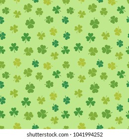 St Patrick's Day shamrock seamless pattern - vector Irish clover background