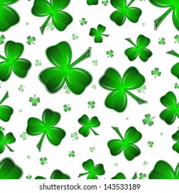 St. Patrick's day shamrock seamless pattern. Vector illustration
