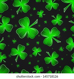 St. Patrick's day shamrock seamless pattern. Vector illustration