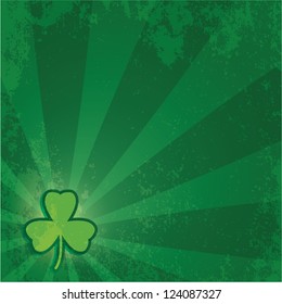 St. Patrick's Day Shamrock Vector Background with Grunge Texture