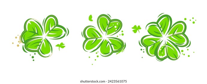 St. Patrick's Day shamrock, vector icons