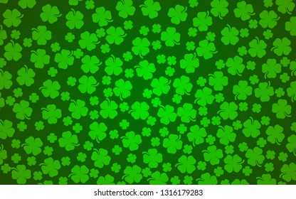 St. Patrick's Day Shamrocks The 4 Leaf Clover Lucky Background Vector