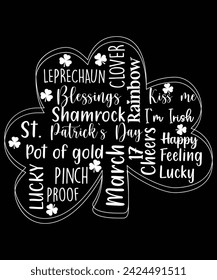 St. Patrick's day shirt print template, shamrock typography design for Ireland, Ireland culture Irish traditional t-shirt design