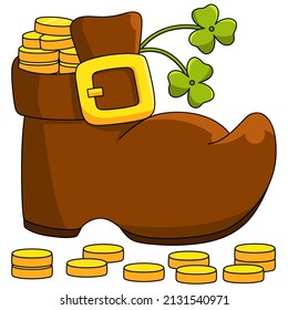 St. Patricks Day Shoe Cartoon Colored Illustration