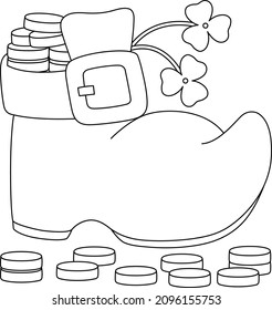 St. Patricks Day Shoe Coloring Page for Kids