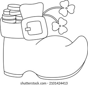 St. Patricks Day Shoe Coloring Page for Kids