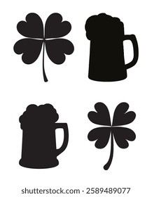 St. Patrick's Day silhouette. St. Patrick's Day elements.