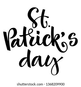 St. Patrick's day simple isolated hand draw calligraphy logo for card, print, smm.