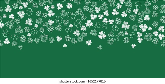 St. Patrick's Day. Sketch set clover. Hand drawn illustration.	