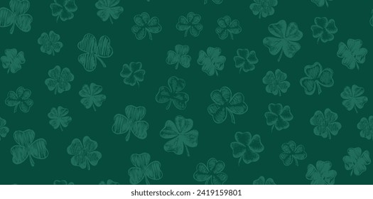 St. Patrick's Day. Sketch set clover. Hand drawn illustration.	