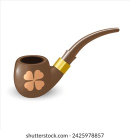 St. Patrick's Day smoking pipe isolated on white background. Vector illustration