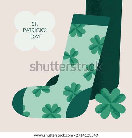 St. Patrick's Day socks with clover motifs