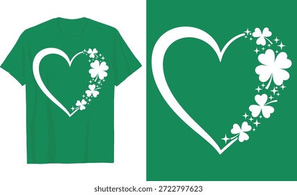 Dia de São Patrício Espumante Clover Coração T Shirt Design