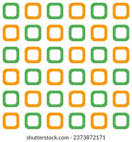 St. Patrick's day square rounded edge pattern. Square vector pattern. Seamless geometric pattern for clothing, wrapping paper, backdrop, background, gift card.