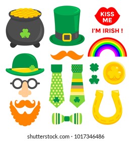 St. Patrick's Day Sticker Element Set, Collection, Clip-art