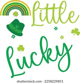St. Patrick's Day Sublimation Graphics. Green color typography with clover leaf for print on demand business.