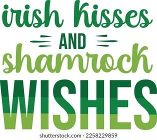 St. Patrick's Day Sublimation Graphics. Green color typography with clover leaf for print on demand business.