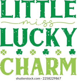 Gráficos de sublimación del Día de San Patricio. Tipografía de color verde con hoja de trébol para imprimir a petición.