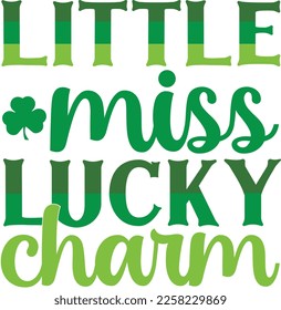 St. Patrick's Day Sublimation Graphics. Green color typography with clover leaf for print on demand business.