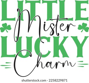 St. Patrick's Day Sublimation Graphics. Green color typography with clover leaf for print on demand business.