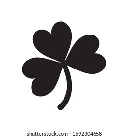 St Patricks Day sumbol shamrock clover leaf icon. Vector illustration isolated on white background.