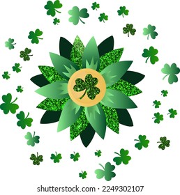 St Patricks Day Sunflower. It can be used on T-Shirt, labels, icons, Sweater, Jumper, Hoodie, Mug, Sticker,