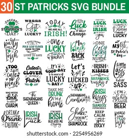 St Patrick's Day svg bundle. Hand drawn vector design for card, banner, mug, t-shirt, invitation, sticker and gifts.