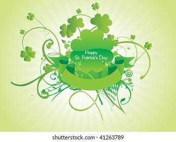 st. patrick's day swirl design with rays background