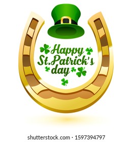St. Patrick's day symbol. Embltm template for holiday identity.