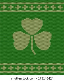 St patrick's day symbol - knitted background